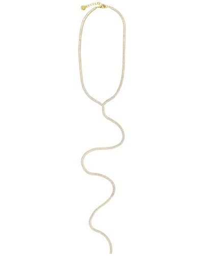 Cloverpost Jana 14k Plated Cz Tennis Lariat Necklace In Gold