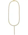 CLOVERPOST MILE 14K PLATED CZ TENNIS LARIAT NECKLACE