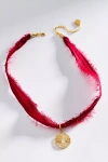 Cloverpost Silk Pendant Necklace In Red