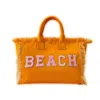 Clr By Claudette Canvas "beach" Bag In Orange In Orange