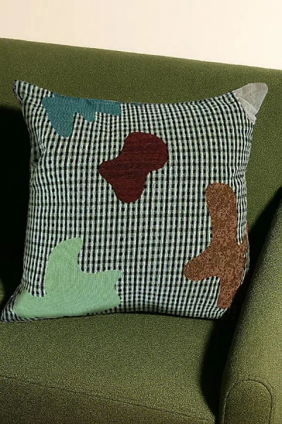 Clr Shop Abstract Gingham Woven Throw Pillow In /colored At Urban Outfitters