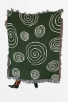 Clr Shop Ctrl Shop Twirls & Swirls Woven Throw Blanket In Forest Green At Urban Outfitters