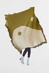 Clr Shop Ctrl Shop Yin Yang Woven Throw Blanket In Olive At Urban Outfitters