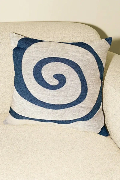 Clr Shop Wavy Woven Throw Pillow In Deep Blue At Urban Outfitters