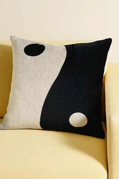 Clr Shop Yin Yang Woven Throw Pillow In B & W At Urban Outfitters