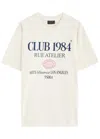 Club 1984 Art District Printed Cotton T-shirt In Off White