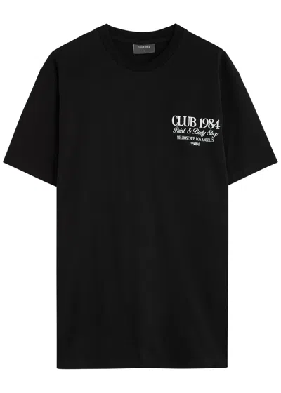 Club 1984 Body Shop Printed Cotton T-shirt In Black