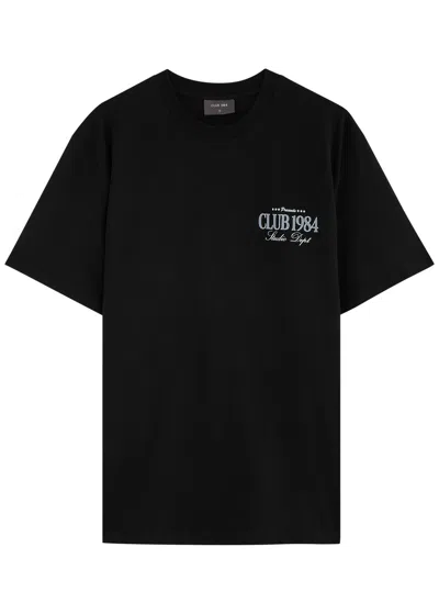 Club 1984 La Auto Printed Cotton T-shirt In Black