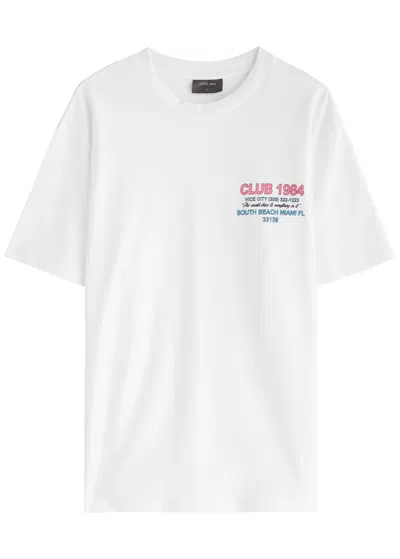 Club 1984 Live Fast Printed Cotton T-shirt In White