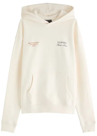 Club 1984 Melrose Hooded Cotton Sweatshirt In Off White