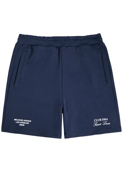 Club 1984 Melrose Printed Cotton Shorts In Blue