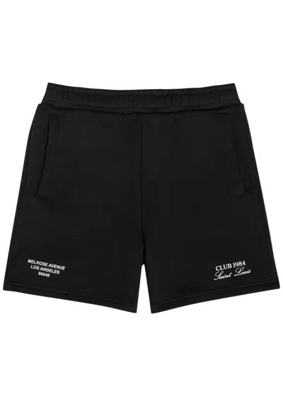 Club 1984 Melrose Printed Cotton Shorts In Black