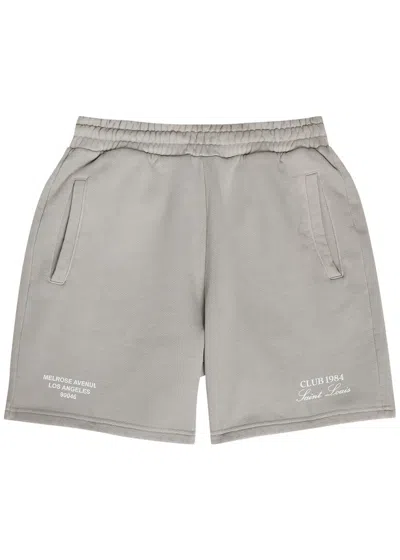 Club 1984 Melrose Printed Cotton Shorts In Gray
