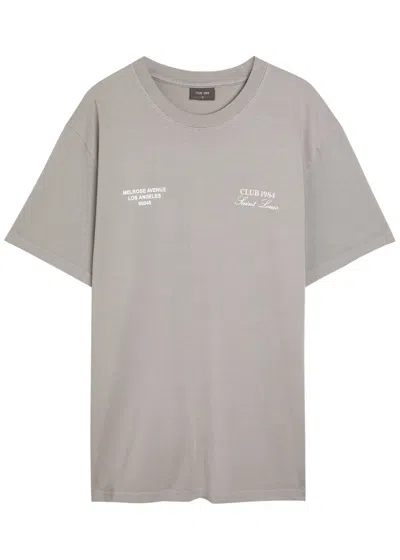 Club 1984 Melrose Printed Cotton T-shirt In Gray