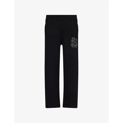 Club 1984 Mens Black Logo-print Athletics Cotton Jogging Bottoms