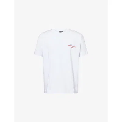 Club 1984 Mens White Sports Logo-print Cotton T-shirt