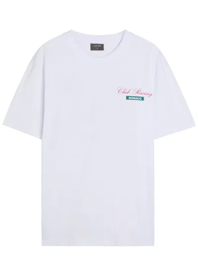 Club 1984 Racing Printed Cotton T-shirt In White