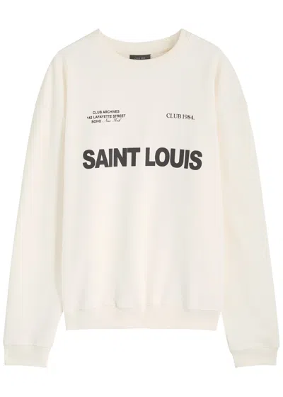 Club 1984 Saint Crew Logo-print Cotton Sweatshirt In White
