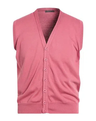 Club 39 Man Cardigan Antique Rose Size M Cotton In Pink