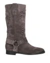 Club 99 Woman Boot Grey Size 8 Leather In Gray