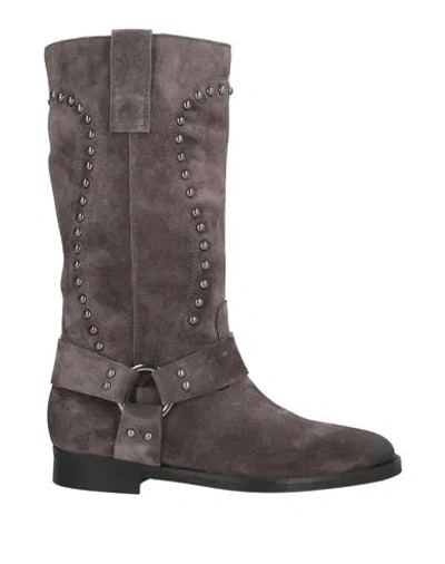 Club 99 Woman Boot Grey Size 8 Leather In Gray