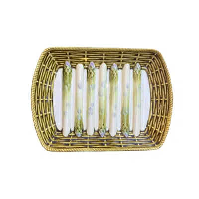 Club Carlotta Tableware White Barbotine Asparagus Plate