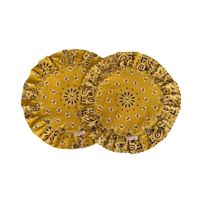 Club Carlotta Tableware Yellow Darcy Placemat Mustard Paisley
