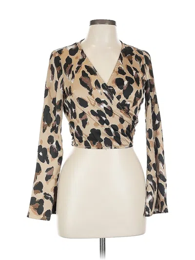 Club L Long Sleeve Blouse In Brown