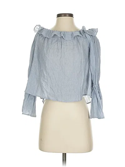 Pre-owned Club Monaco 3/4 Sleeve Blouse In Blue