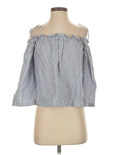 Pre-owned Club Monaco 3/4 Sleeve Blouse In Blue