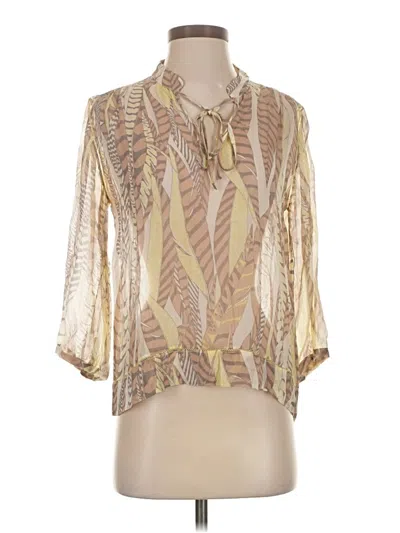Pre-owned Club Monaco 3/4 Sleeve Blouse In Gold