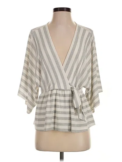 Pre-owned Club Monaco 3/4 Sleeve Blouse In Gray