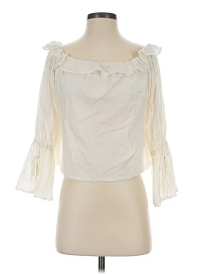 Pre-owned Club Monaco 3/4 Sleeve Blouse In Ivory