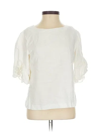 Pre-owned Club Monaco 3/4 Sleeve Blouse In Ivory