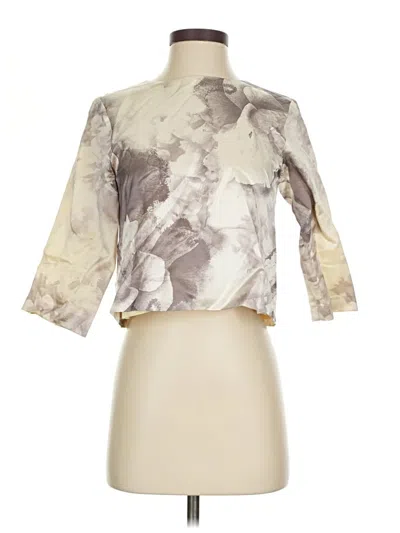 Pre-owned Club Monaco 3/4 Sleeve Blouse In Ivory