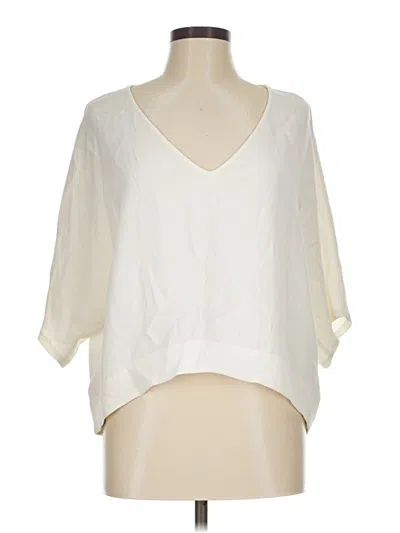 Pre-owned Club Monaco 3/4 Sleeve Blouse In Ivory