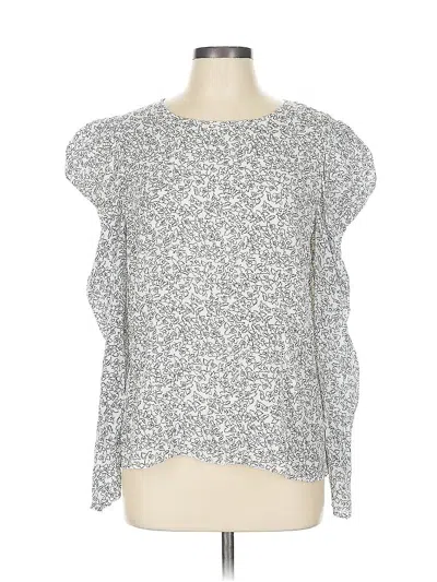 Pre-owned Club Monaco 3/4 Sleeve Blouse In Silver