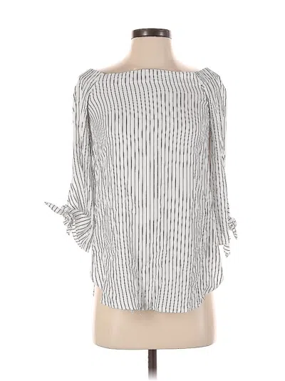 Pre-owned Club Monaco 3/4 Sleeve Blouse In Silver
