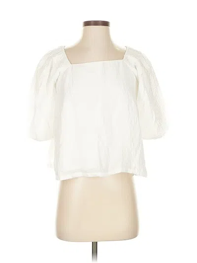 Pre-owned Club Monaco 3/4 Sleeve Blouse In White