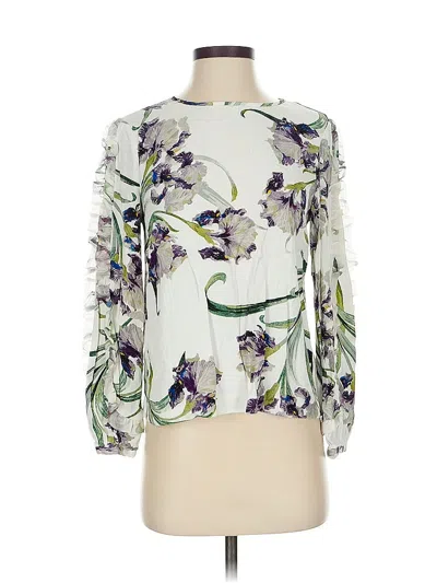 Pre-owned Club Monaco 3/4 Sleeve Blouse In White