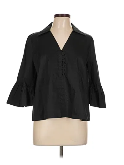 Pre-owned Club Monaco 3/4 Sleeve Button Down Shirt In Black