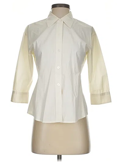 Pre-owned Club Monaco 3/4 Sleeve Button Down Shirt In Ivory