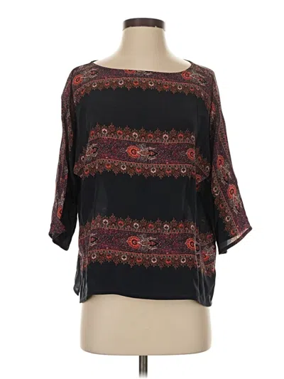 Pre-owned Club Monaco 3/4 Sleeve Silk Top Red Boatneck Tops