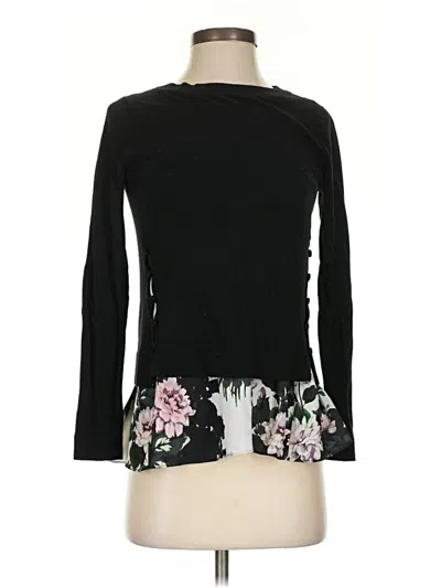 Pre-owned Club Monaco 3/4 Sleeve Top Black Boatneck Tops