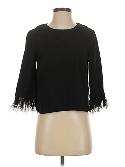 Pre-owned Club Monaco 3/4 Sleeve Top Black Crew Neck Tops