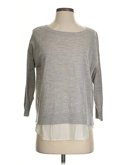 Pre-owned Club Monaco 3/4 Sleeve Top Gray Boatneck Tops