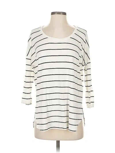 Pre-owned Club Monaco 3/4 Sleeve T-shirt In Ivory