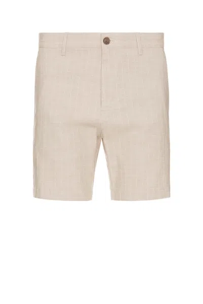 Club Monaco Baxter Stripe Short In Taupe