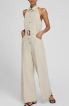 CLUB MONACO BELTED SLEEVELESS JUMPSUIT