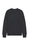 Club Monaco Cash Basketweave Crew Sweater In Charcoal